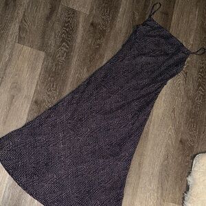 Chic Blue and White Spotted Maxi Dress